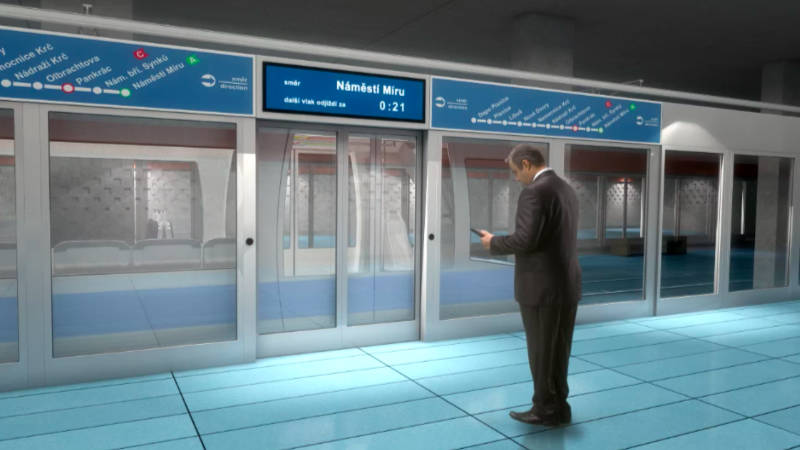 Vizualizace možné budoucí podoby jedné ze stanice metra D.