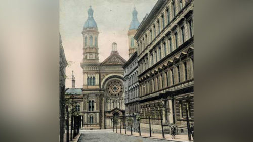 Vinohradská synagoga kolem roku 1910.
