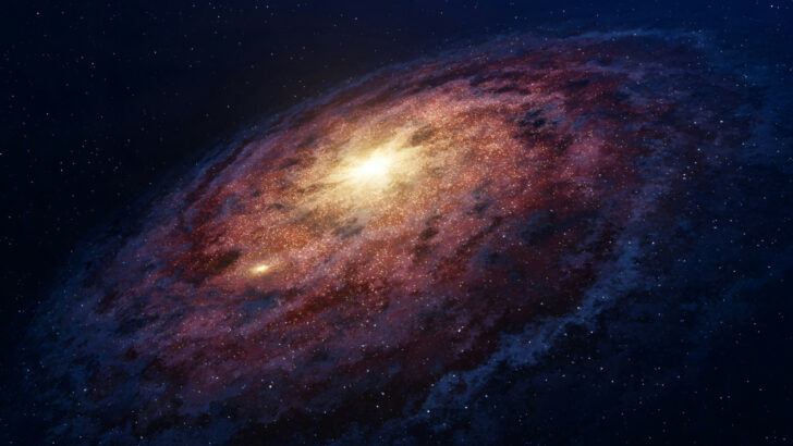 Pohled na spirální galaxii ve vesmíru