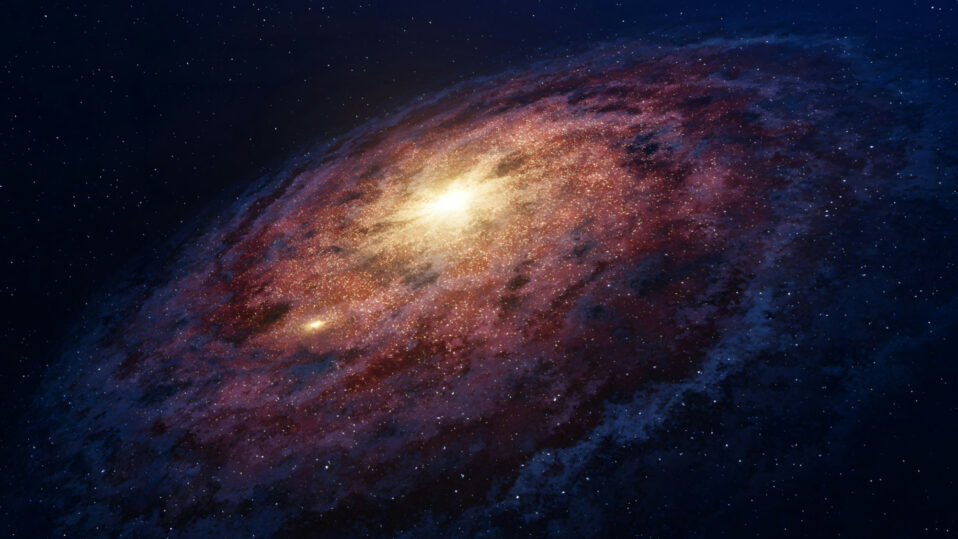 Pohled na spirální galaxii ve vesmíru